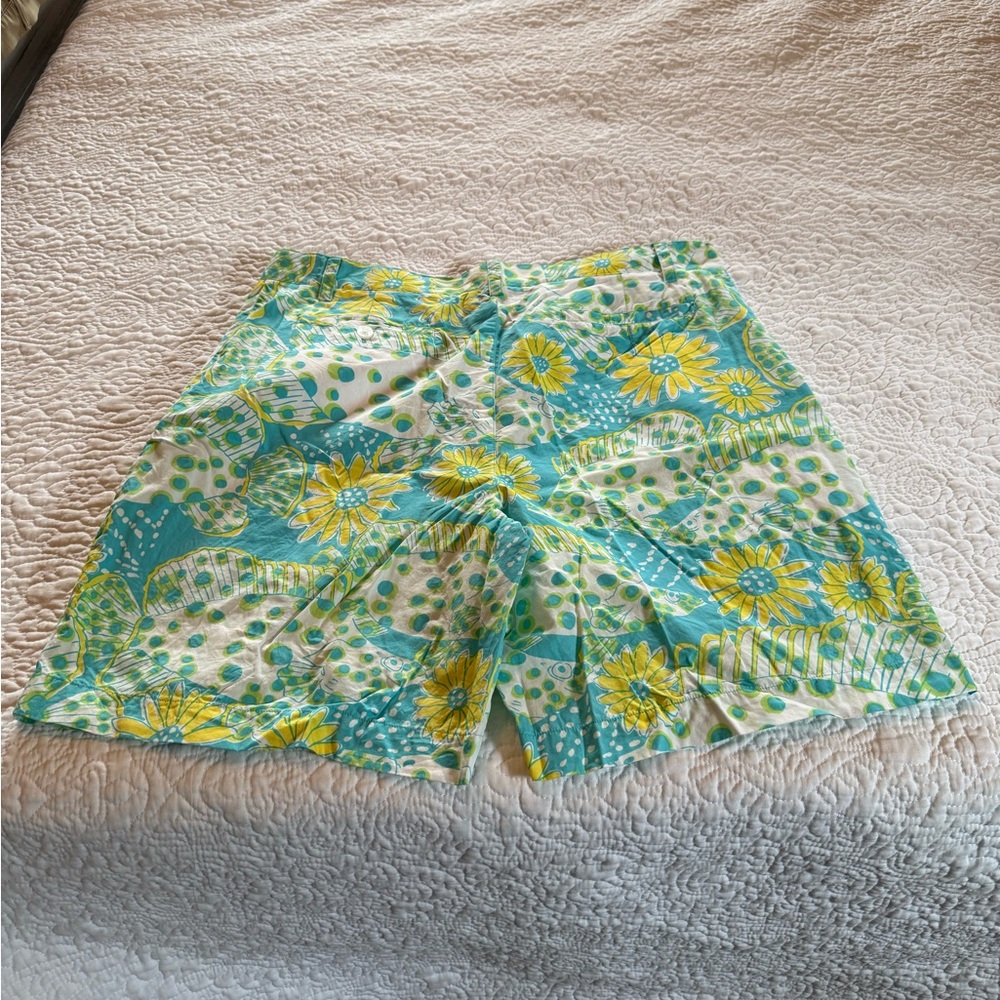 Lilly Pulitzer Floral Print Shorts - Yellow and Blue